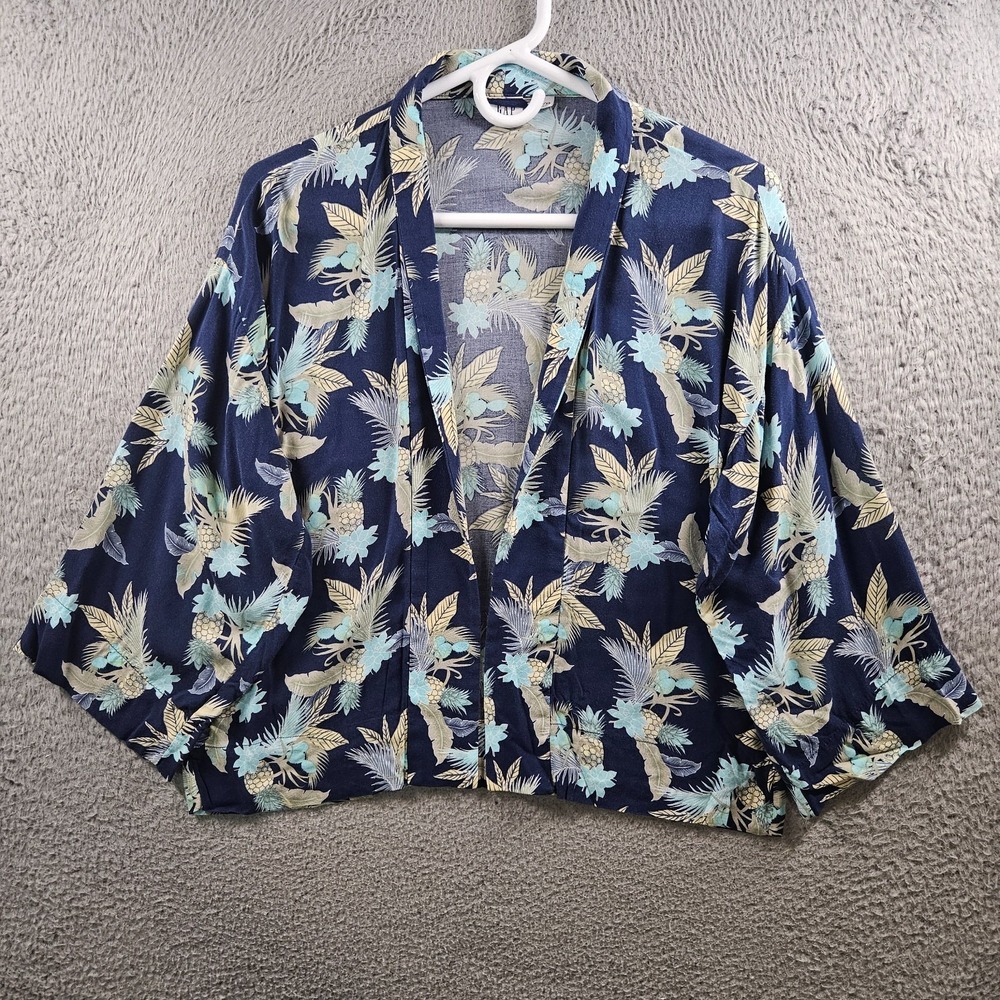 Gap Open‎ Front Blazer Jacket Cardigan Women XXS XS Palm Navy Blue Lightweight